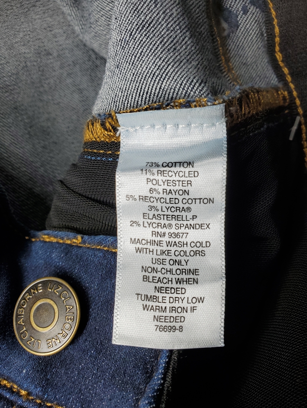 NWT Liz Claiborne Mid-Rise Sara Bootcut Dark Wash Jeans Women's Size 14 - Picture 9 of 16